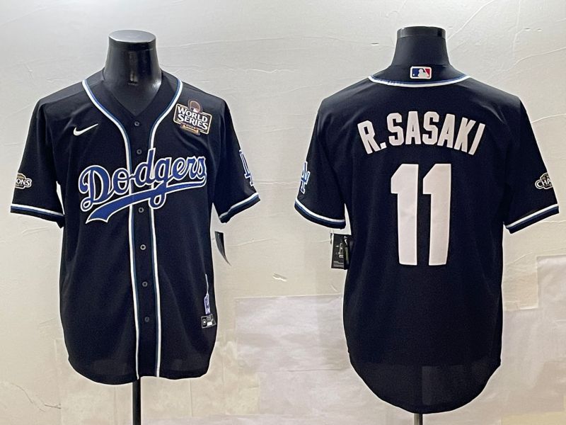 Men Los Angeles Dodgers #11 R.Sasaki Black Fashion Game 2025 Nike MLB Jersey style 30617->los angeles dodgers->MLB Jersey